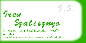 iren szalisznyo business card